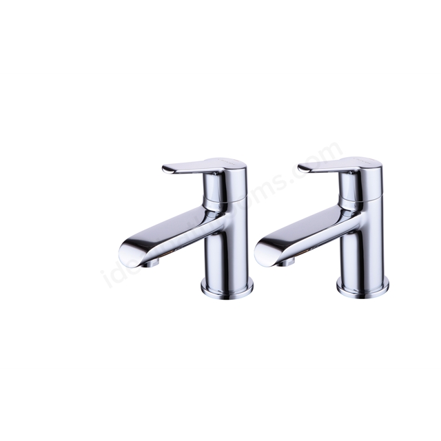 Essential Napo Bath Pillar Tap Pair 2 Tap Holes - Chrome