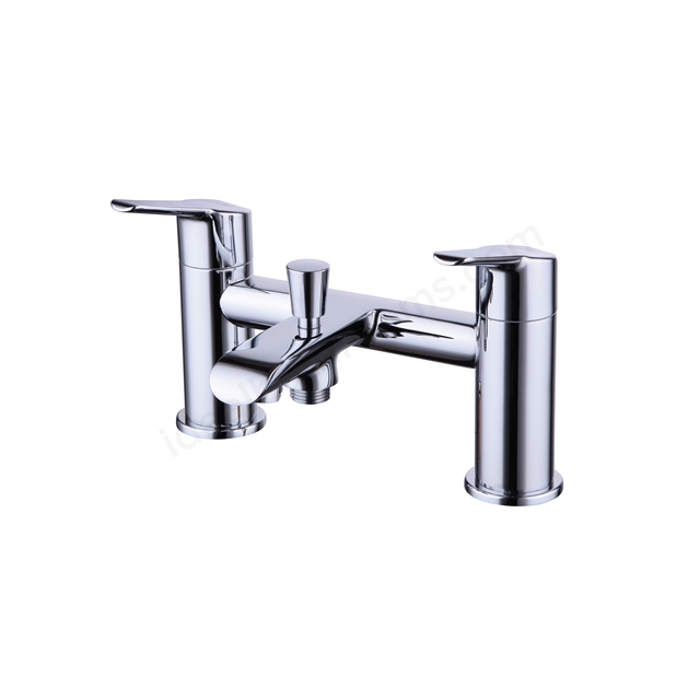 Essential Napo Bath Shower Mixer Including Shower Kit 2 Tap Holes - Chrome