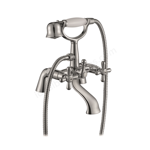 Essential Layo Bath Shower Mixer Including Shower Kit 2 Tap Holes - Chrome