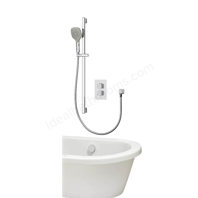Aqualisa Dream concealed thermostatic mixer Dual Outlet With adj kit & bath fill- Square