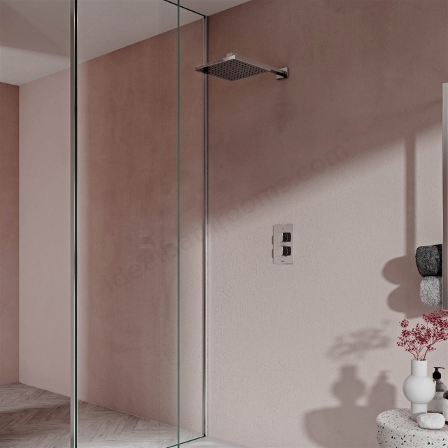 Aqualisa Dream concealed thermostatic mixer single outlet With Wall Fixed Head -Square