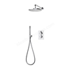 Aqualisa Dream concealed thermostatic mixer dual outlet with hand shower & wall fixed head - Round