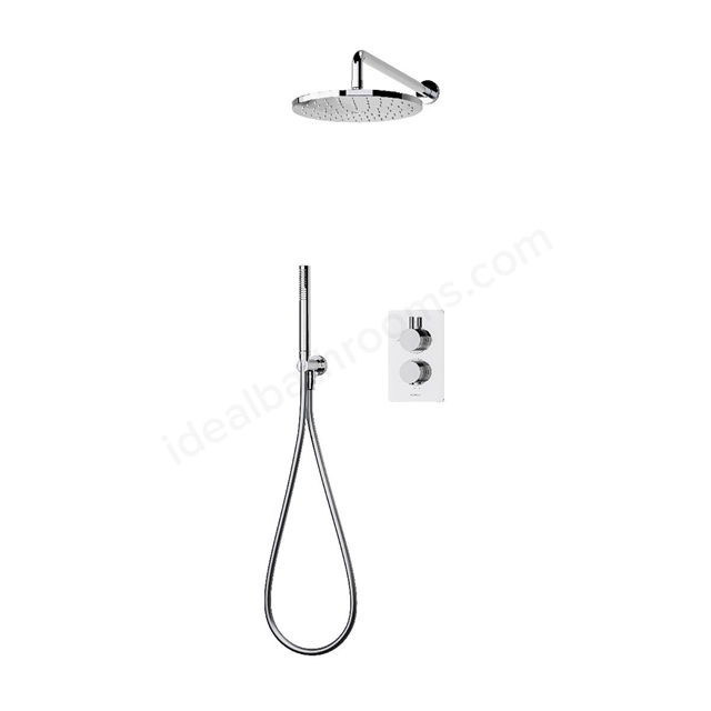 Aqualisa Dream concealed thermostatic mixer dual outlet With Hand Shower & Wall fixed Head-Round