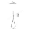Aqualisa Dream concealed thermostatic mixer dual outlet with hand shower & wall fixed head - Square