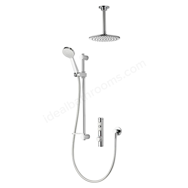 Aqualisa iSystem Smart Divert Concealed Adjustable With Ceiling Fixed Heads - HP/Combi