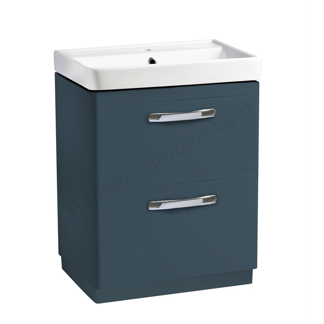 Tavistock Compass 600mm Vanity Unit; 2 Drawers - Oxford Blue