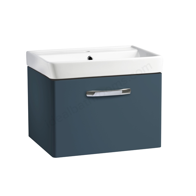 Tavistock Compass 600mm Wall Mounted Vanity Unit; 1 Drawer - Oxford Blue