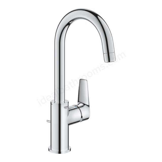 Grohe BauEdge; l-size basin tap w/ pop up waste 