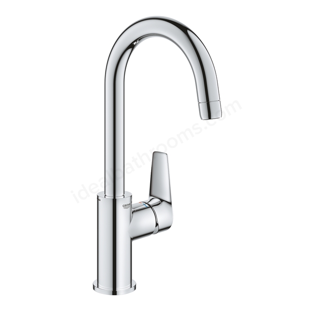 Grohe BauEdge; l-size; smooth body basin tap w/ pop up waste 