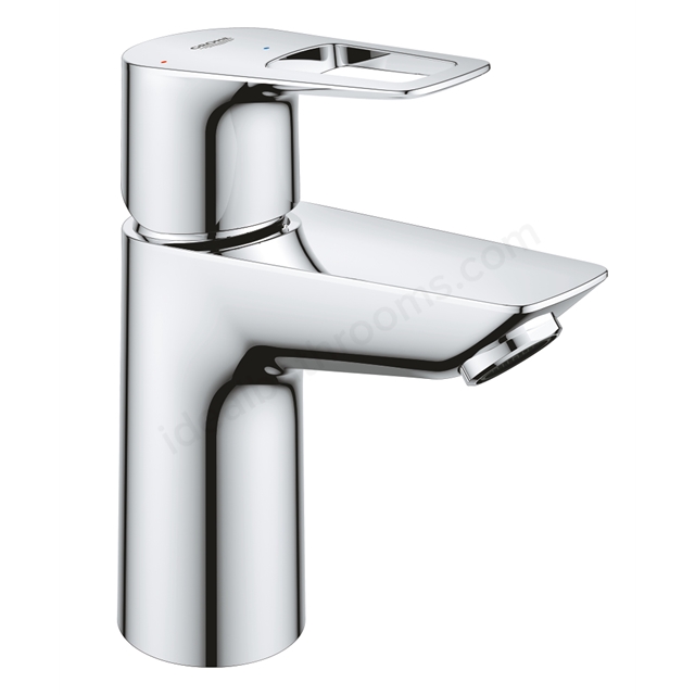 Grohe BauLoop; s-size; smooth body; cold start basin tap w/ pop up waste