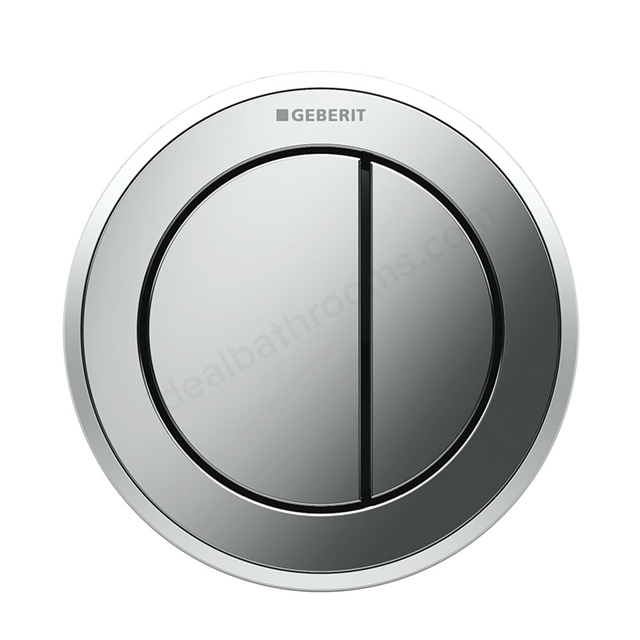 Geberit TYPE10 Dual Flush Button; for Concealed Cisterns 80mm; for Solid & Dry Walls; Matt/Gloss Chrome