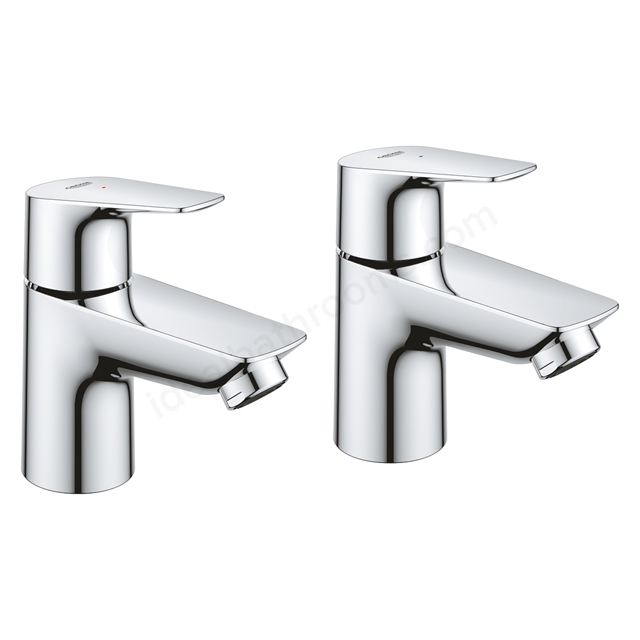 Grohe BauEdge Basin Pillar Taps