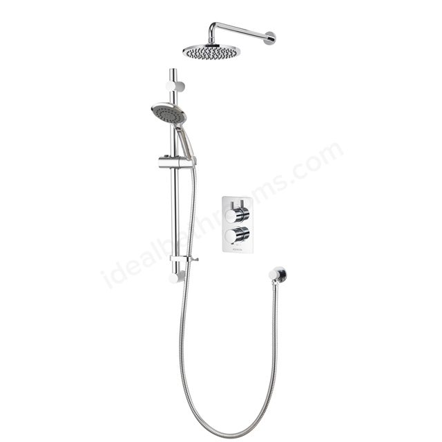 Aqualisa AQ concealed thermostatic Round Dials Adj/ Fix Wall- Chrome