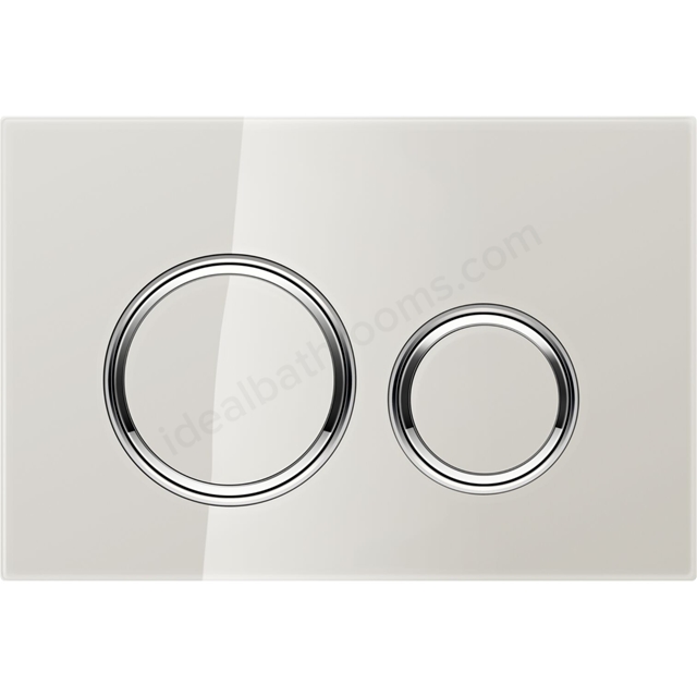 Geberit Sigma21 Dual Flush Plate - Sand Grey Glass & Chrome