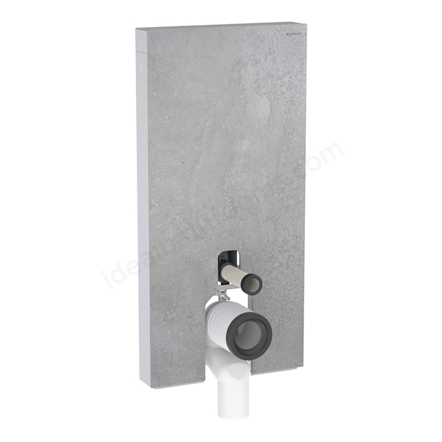 Geberit Monolith Plus for BTW WC, 101cm, Concrete Stoneware, Brushed Aluminium