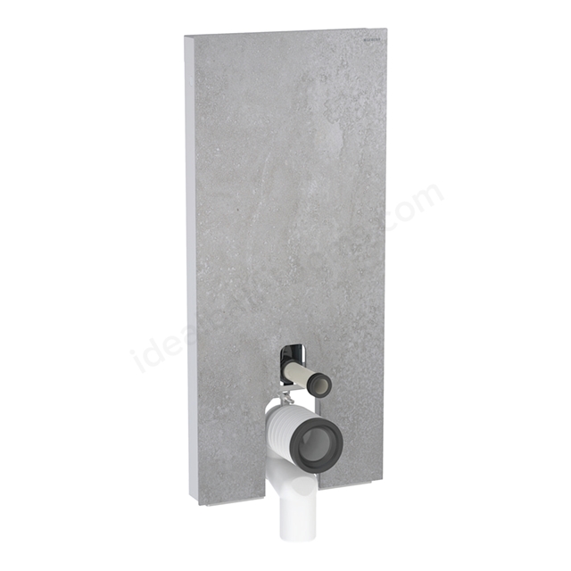 Geberit Monolith Plus for BTW WC, 114cm, Concrete Stoneware, Brushed Aluminium