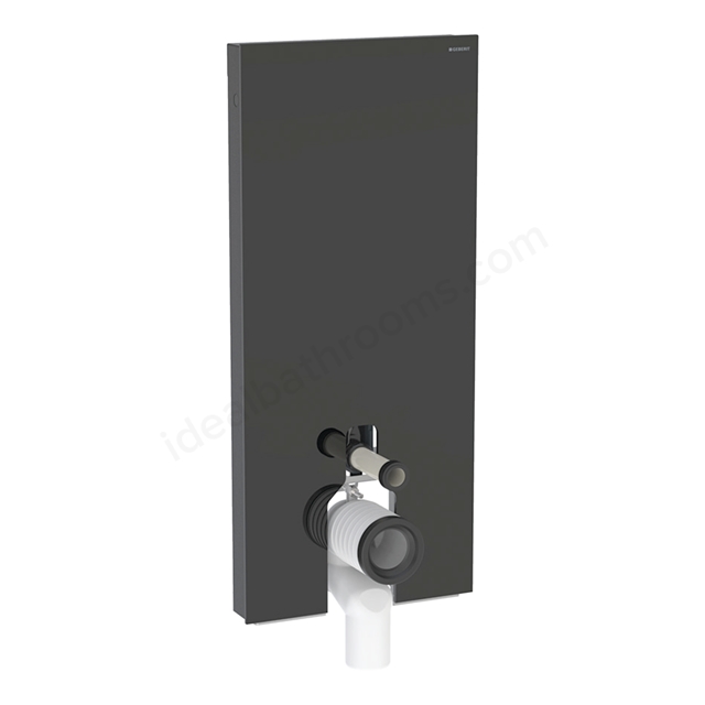 Geberit Monolith Plus for BTW WC, 114cm, Black Glass, Black Chrome