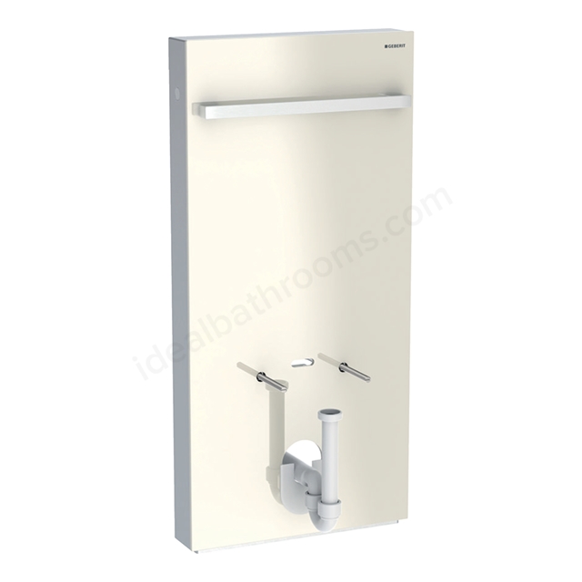 Geberit Monolith for Bidet 101cmH, with Towel Rail, Sand Grey Glass & Brushed Aluminium