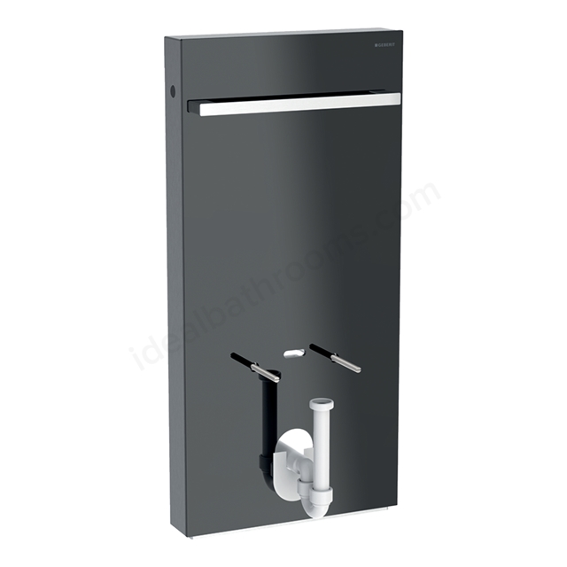 Geberit Monolith for Bidet 101cmH, with Towel Rail, Lava Glass & Black Chrome