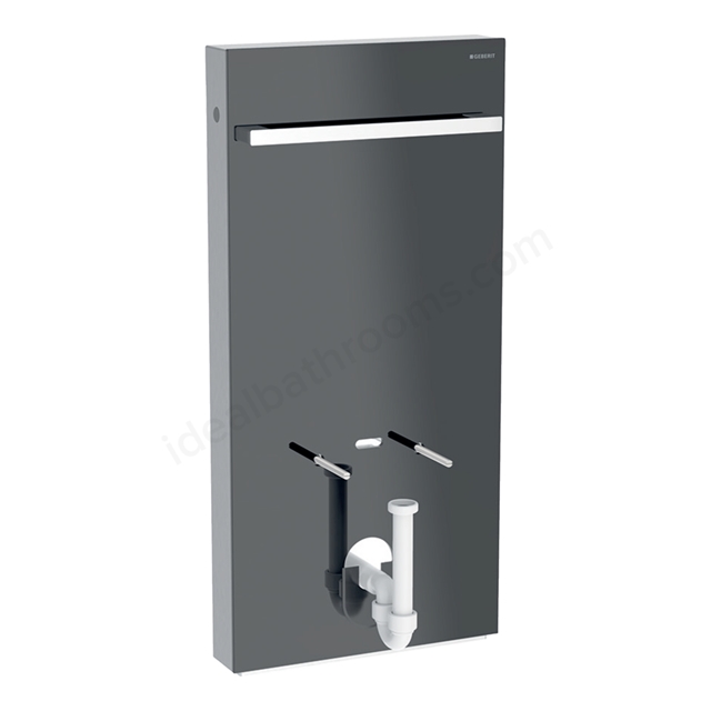 Geberit Monolith for Bidet 101cmH, with Towel Rail, Black Glass & Black Chrome