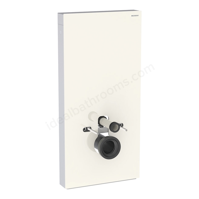 Geberit Monolith Plus for Wall Hung WC; 101cm; Sand Grey Glass; Brushed Aluminium
