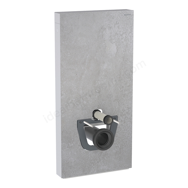 Geberit Monolith Plus for Wall Hung WC; 101cm; Concrete Stoneware; Brushed Aluminium