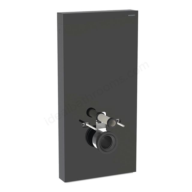 Geberit Monolith Plus for Wall Hung WC, 101cm, Black Glass, Black Chrome