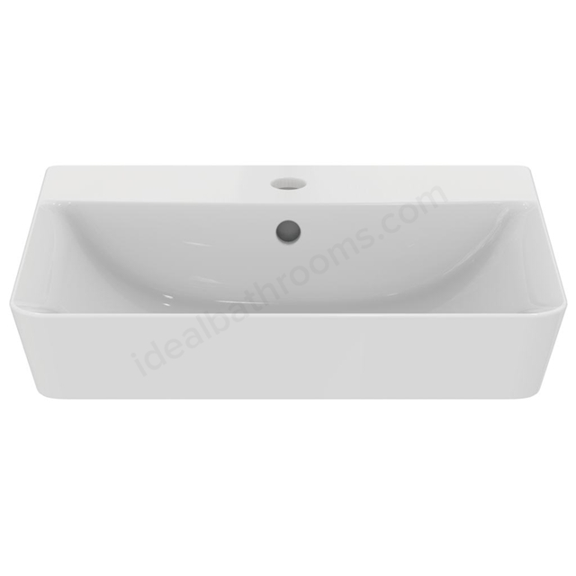 Ideal Standard Retail Connect Air 500mm Semi Recessed Basin; 1 Tap Hole - White