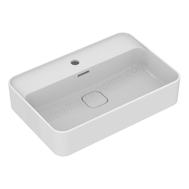 Ideal Standard Retail Strada II 600mm On Countertop Basin; 1 Tap Hole & Clicker Waste - White