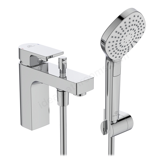 Ideal Standard Retail Edge 1 Tap Hole Single Lever Bath Shower Mixer with Shower Set - Chrome