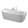 Ideal Standard Retail Adapto 180 x 80cm D-Shape double ended bath with clicker waste and slotted overflow; no tapholes