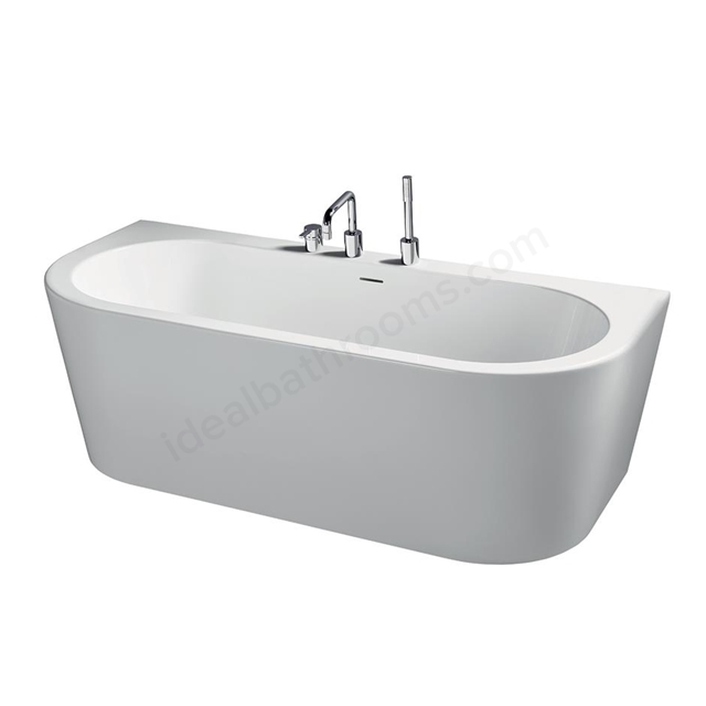 Ideal Standard Retail Adapto 180 x 80cm D-Shape double ended bath with clicker waste and slotted overflow; no tapholes