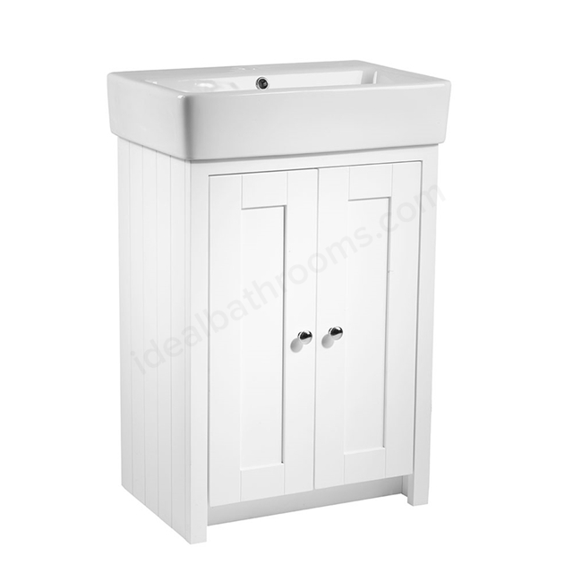 Tavistock Lansdown 575mm Freestanding Vanity Unit; 2 Doors -  Linen White