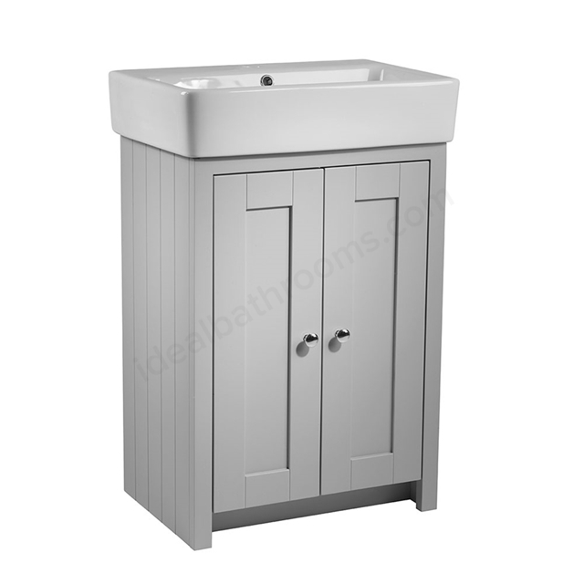 Tavistock Lansdown 575mm Freestanding Vanity Unit; 2 Doors - Pebble Grey