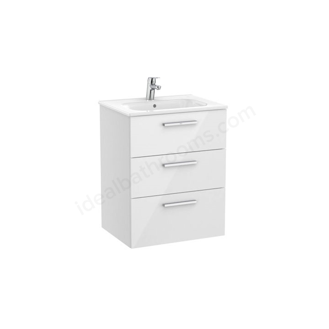 Roca Victoria Unik 3 Drawer; 600mm Wide Washbasin Unit - Anthracite Grey