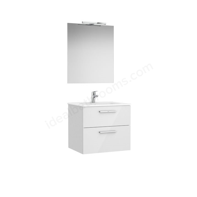 Roca Victoria Pack 2 Drawer; 600mm Wide Washbasin Unit - Anthracite Grey