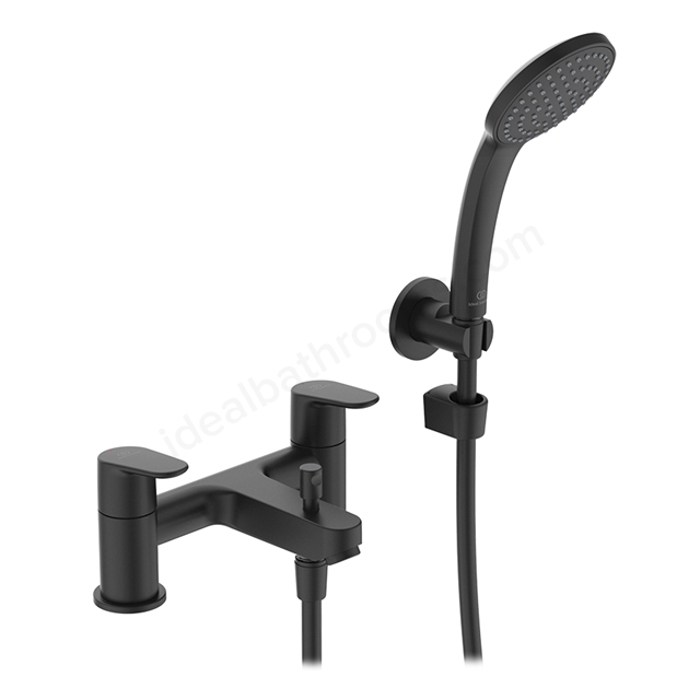 Ideal Standard Retail Cerafine O Bath Shower Mixer c/w Shower Set - Silk Black