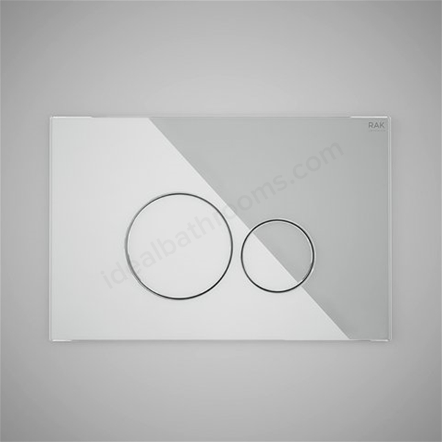 RAK Ceramics Ecofix Flush Plate with round push (White Glass)