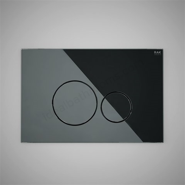RAK Ceramics Ecofix Flush Plate with round push (Black Glass)