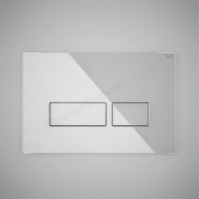 RAK Ceramics Ecofix Flush Plate with rectangular push (White Glass)