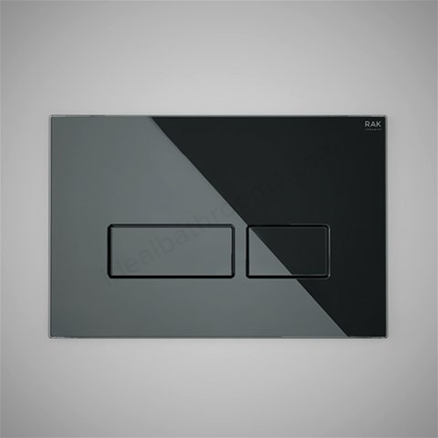 RAK Ceramics Ecofix Flush Plate with rectangular push (Black Glass)