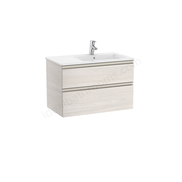 Roca The Gap Unit 2 Drawer; 800mm Wide; Right Handed Vanity Unit - Nordic Ash
