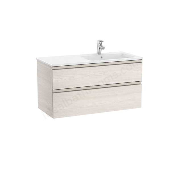 Roca The Gap Unit 2 Drawer; 1000mm Wide; Right Handed Vanity Unit - Nordic Ash
