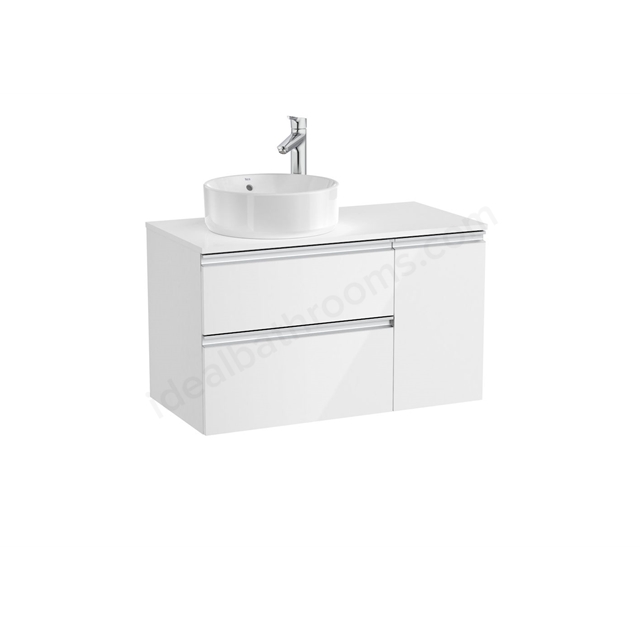 Roca The Gap 900mm Wide; Right Handed Countertop - Gloss White