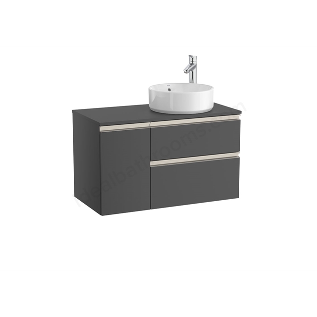 Roca The Gap 900mm Wide; Right Handed Countertop Unit - Anthracite Grey