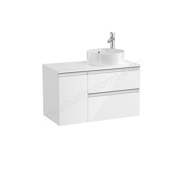 Roca The Gap 900mm Wide; Right Handed Countertop Unit - Gloss White