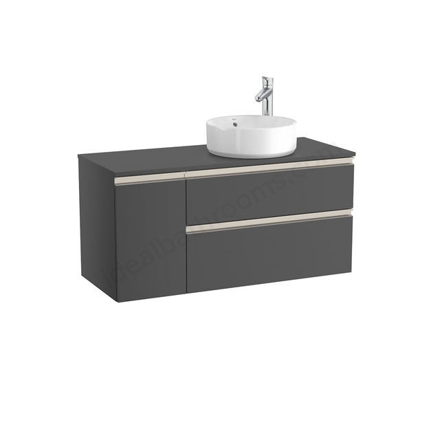 Roca The Gap 1100mm Wide; Right Handed Countertop Unit - Anthracite Grey