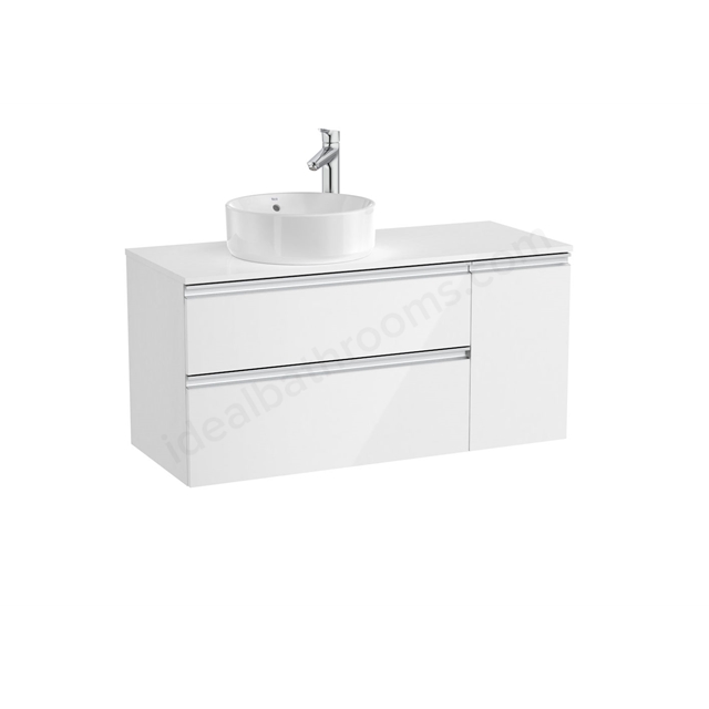 Roca The Gap 1100mm Wide; Left Handed Countertop Unit - Gloss White