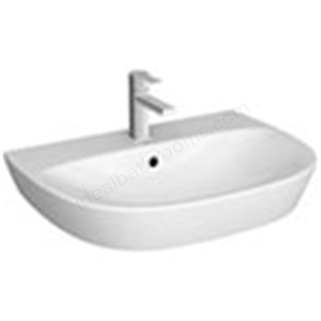Vitra Zentrum Wall Hung Basin 650mm 1 Tap Hole
