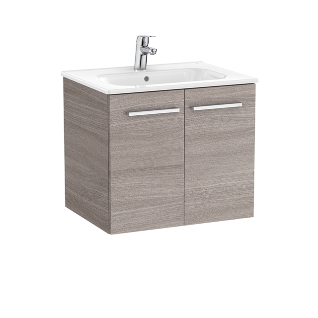 Roca Unik Victoria 600mm Vanity Unit; 2 Doors - City Oak